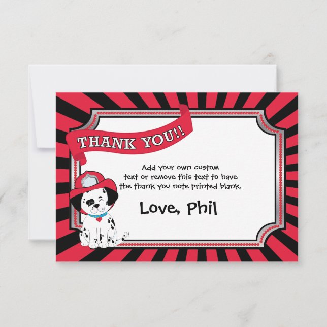 Fireman Thank You Cards (Front)