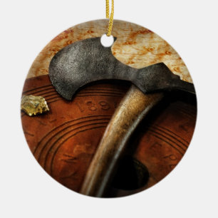 Fireman - The fire axe Ceramic Tree Decoration