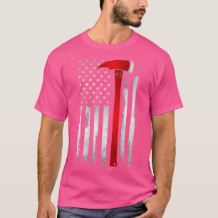 Fireman Thin Red Line American Flag Axe gift for F T-Shirt
