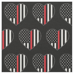 Fireman Thin Red Line American Flag Firefighter Fabric