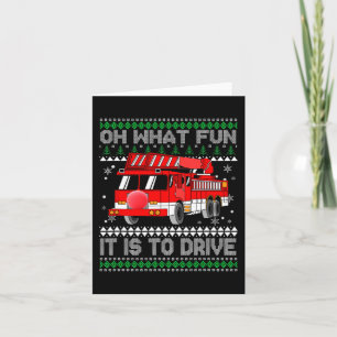 Fireman Ugly Christmas  - Fire Truck  Card