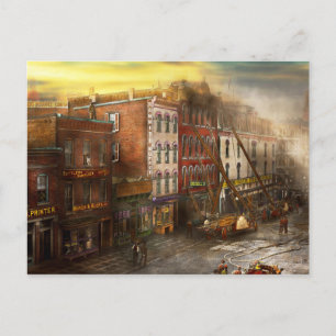 Fireman - Washington DC - Fire at Bedell's Bedding Postcard