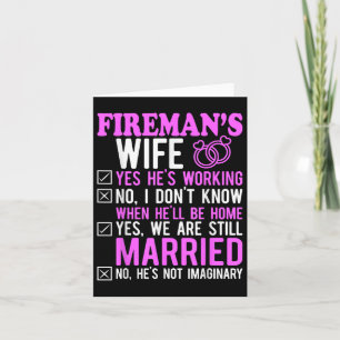 Fireman Wife Husband Couples Anniversary Funny Fir Card