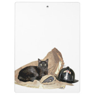 Fireman's kitty clipboard