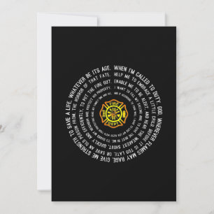 Firemans Prayer, Firefighter Motivational Holiday Card