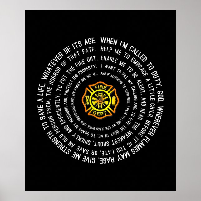 Firemans Prayer, Firefighter Motivational Poster (Front)