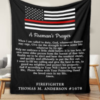 Fireman's Prayer Thin Red Line Firefighter