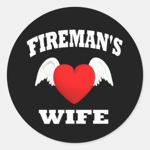 Fireman's Wife Classic Round Sticker