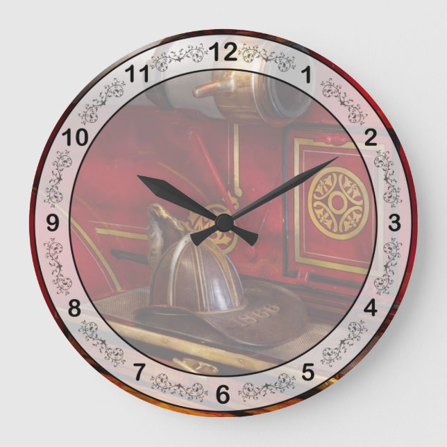 Firemen - An elegant job Large Clock (Front)