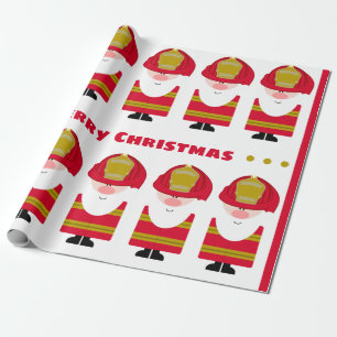 Firemen Santas Wrapping Paper