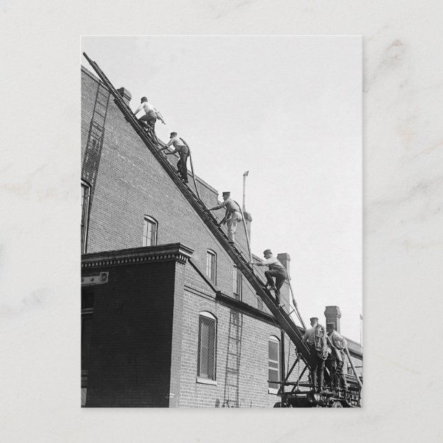 Firemen Training School, 1920 Postcard (Front)