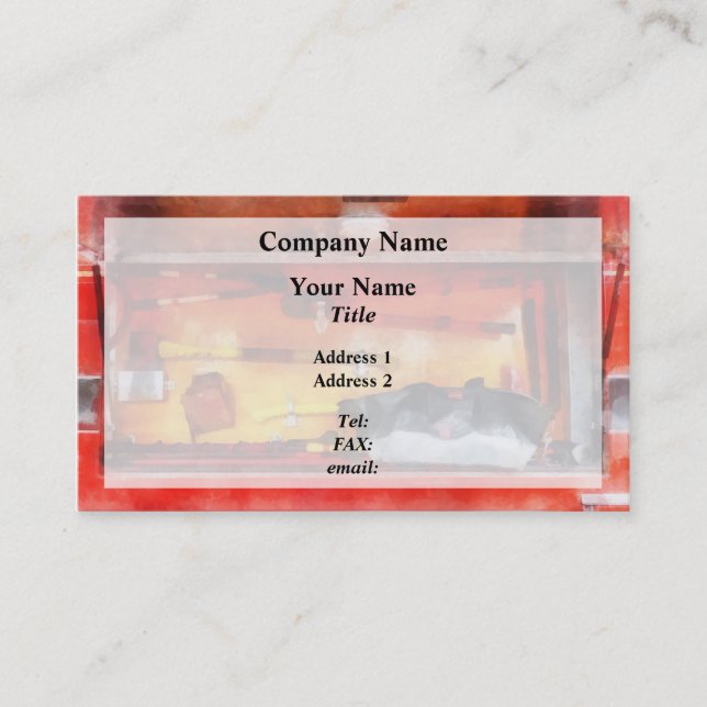 Firemen's Tools of the Trade Business Card (Front)