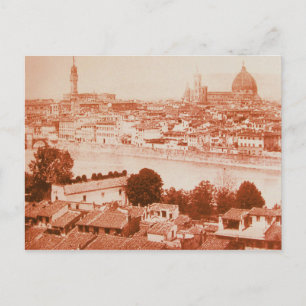FIRENZE - ANTIQUE FLORENCE PANORAMIC VIEW 1859 POSTCARD