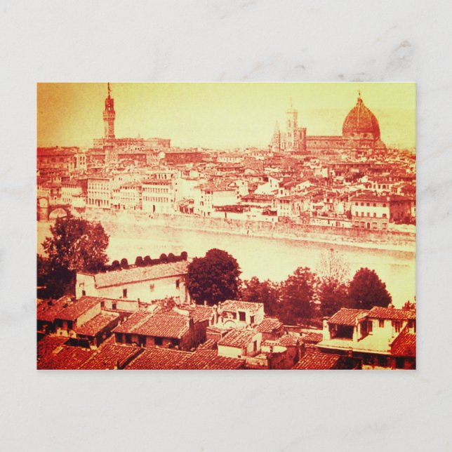 FIRENZE - ANTIQUE FLORENCE PANORAMIC VIEW 1859 POSTCARD (Front)