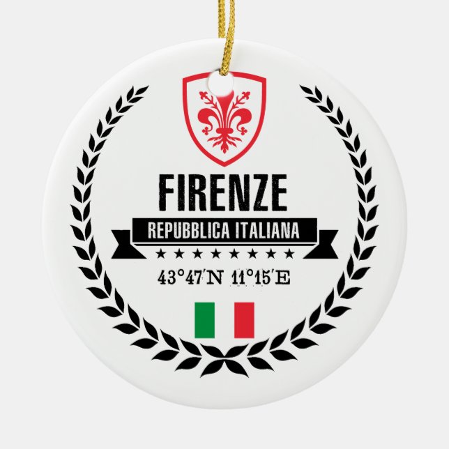 Firenze Ceramic Tree Decoration (Front)