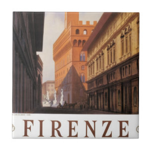 Firenze, Florence, Palazzo Vecchio, Vintage Italy Tile