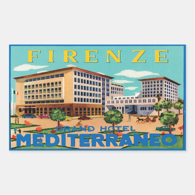 Firenze Grand Hotel Mediterraneo Rectangular Sticker (Front)