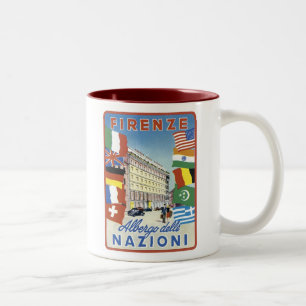 Firenze Nazioni Travel Poster Two-Tone Coffee Mug