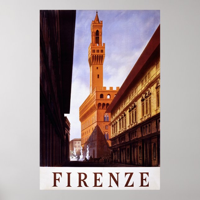 Firenze ~ Vintage Italian Travel Poster. Poster (Front)