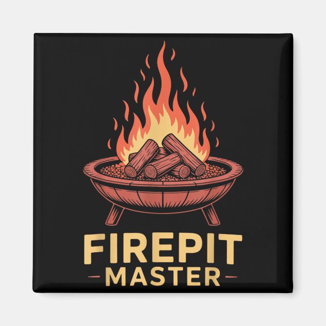 Firepit Master Camping Campfire Camper Fire Pit Magnet (Front)