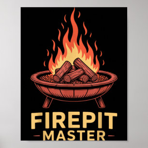 Firepit Master Camping Campfire Camper Fire Pit Poster