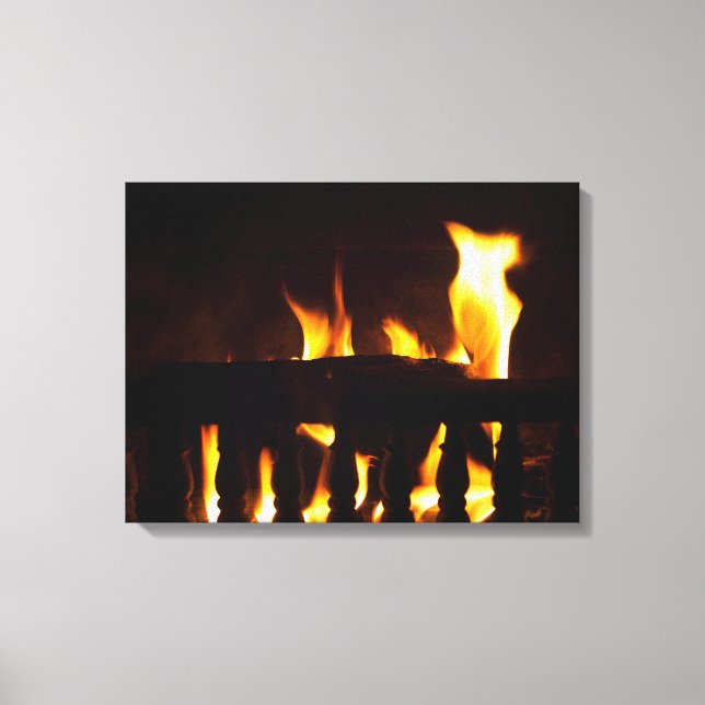 Fireplace at home canvas print (Front)