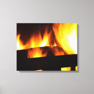 Fireplace at home canvas print