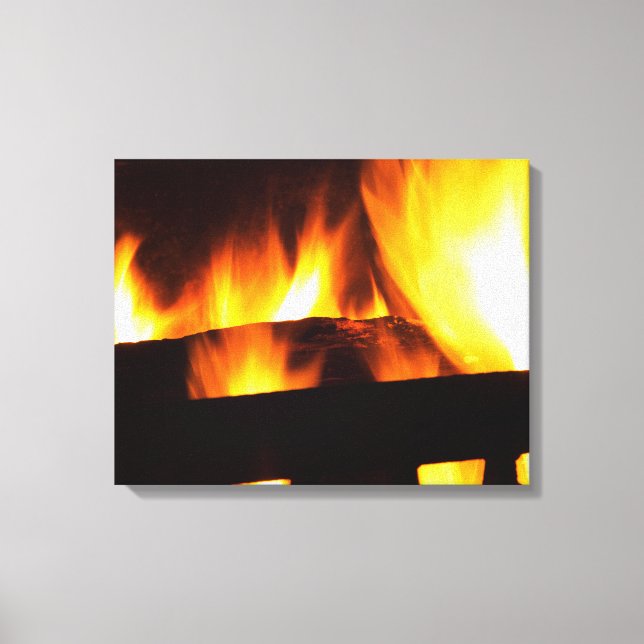 Fireplace at home canvas print (Front)