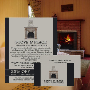 Fireplace Design, Chimney Sweep Business Card
