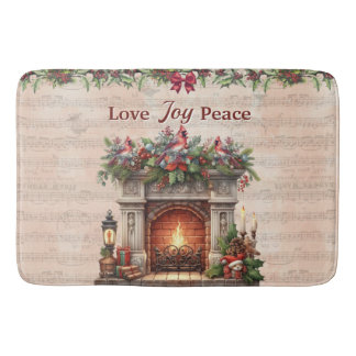 Fireplace, Music Notes, and Paris Postmark  Bath Mat