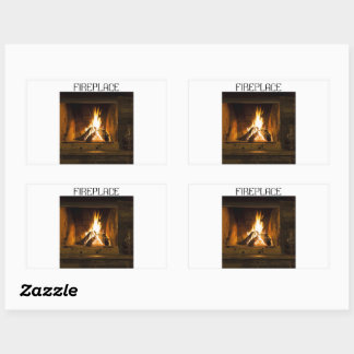 Fireplace Square Stickers by Warrior_Wares_Inc