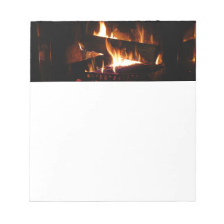 Fireplace Warm Winter Scene Photography Notepad