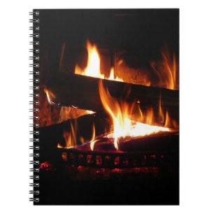 Fireplace Warm Winter Scene Photography Spiral Notebook
