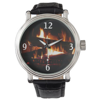 Fireplace Warm Winter Scene Photography Watch