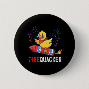 Firequacker Duck Fireer Funny 4th Of July 6 Cm Round Badge