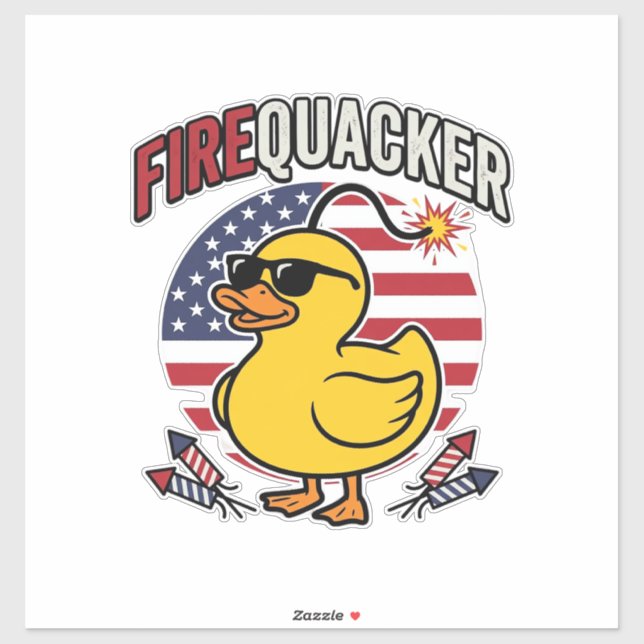 Firequacker Patriotic Duck Fireworks Vector Design (Sheet)