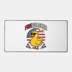 Firequacker Patriotic Duck Fireworks Vector Design Desk Mat