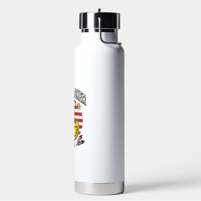 Firequacker Patriotic Duck Fireworks Vector Design Water Bottle (Left)