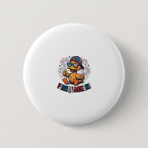 Firequacker Patriotic Duck Vintage Shirt Design_1 6 Cm Round Badge