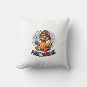 Firequacker Patriotic Duck Vintage Shirt Design_1 Cushion