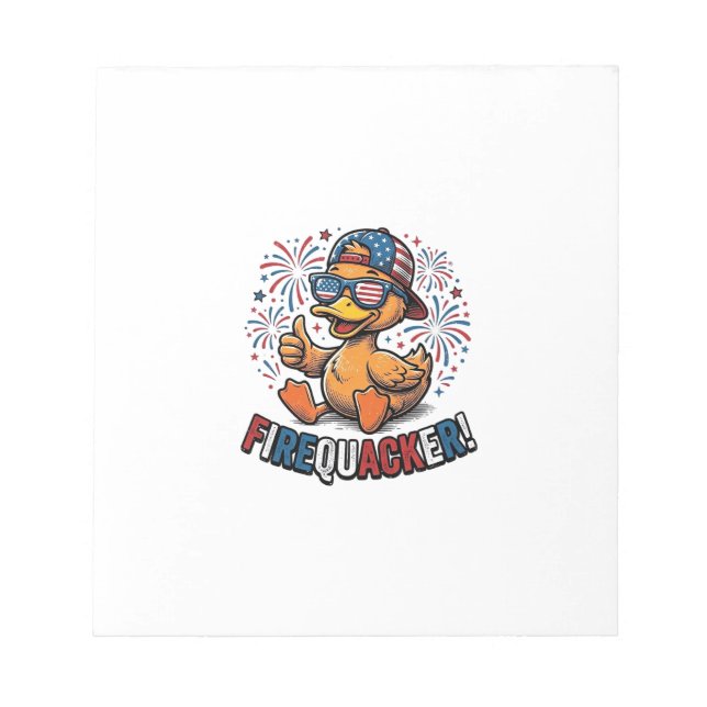 Firequacker Patriotic Duck Vintage Shirt Design_1 Notepad (Front)