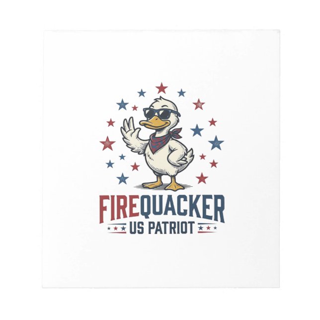 Firequacker Patriotic Duck Vintage Shirt Design_1 Notepad (Front)