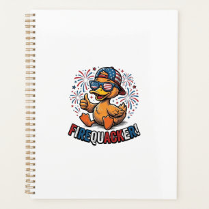 Firequacker Patriotic Duck Vintage Shirt Design_1 Planner