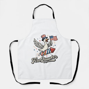 FireQuacker Patriotic Goose Vintage 4th of July De Apron