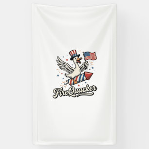 FireQuacker Patriotic Goose Vintage 4th of July De Banner