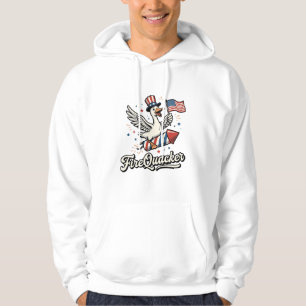 FireQuacker Patriotic Goose Vintage 4th of July De Hoodie