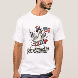 FireQuacker Patriotic Goose Vintage 4th of July De T-Shirt