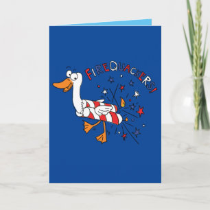 Firequackers 4th of July Duck Funny Greeting Card