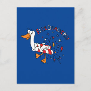 Firequackers 4th of July Duck Postcard