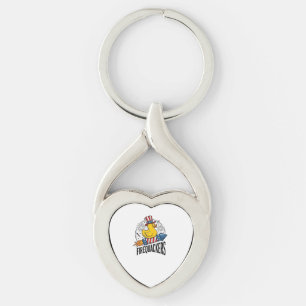 Firequackers Patriotic Duck Firework Shirt Design_ Key Ring